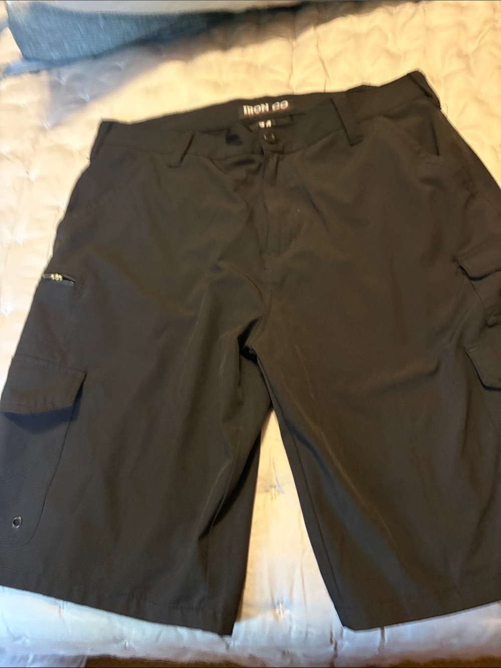 Iron 89 Men's Black Cargo Shorts with Utility Pockets